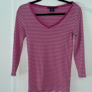 Polo Ralph Lauren Striped V-Neck  3/4 Sleeve